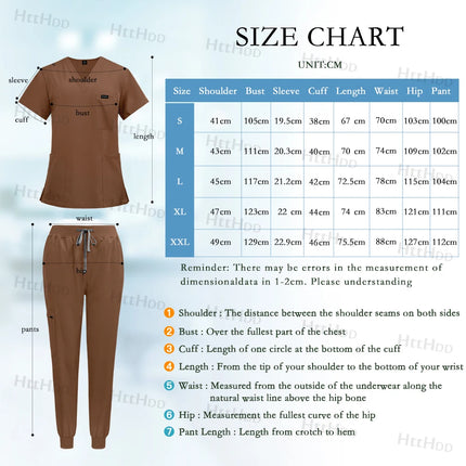 Women's Medical Joggers Suit Grooming Work Clothes Veterinary Dental Scrub Work Uniforms Fashion New Nurses Workwear Mens Scrubs-KarWorkwear