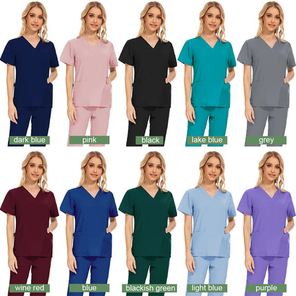 Aesthetic Uniforms Woman Scrubs Set Medical Top Jogger Pants Medical Uniforms Sets Pet Clinic Veterinary Work Wear Surgical Gown-KarWorkwear