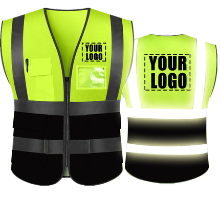 Custom Logo High Visibility Reflective Safety Vest Work Uniform Signal Security Jacket Reflex Clothing Rider Motor Geology Man
