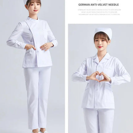 White Short Sleeve scrubs uniforms women Pet Grooming Clinic Nursing Clothes Workwear Nurse Scrub Work Pink Medical Uniform-KarWorkwear