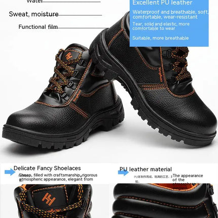 Wear-resisting Men Work Safety Boots Anti-smash Anti-puncture Work Sneakers Waterproof Boots Indestructible Protective Work Boot