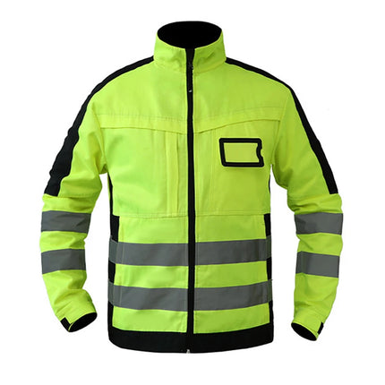 Hi Viz Yellow Workwear Suits for Work in Winter 3 in 1 Hi Vis Workwear Waterproof Jacket with Linner and Working Pants Men Set
