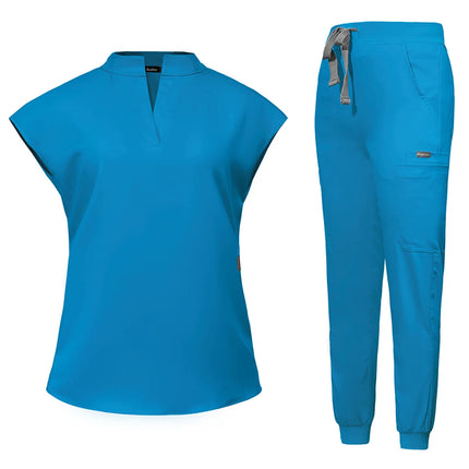 New Scrub Clothes Comfortable and Breathable Unisex Solid Color Top and Pants Set Medical Uniform Surgical Work Wear Wholesale-KarWorkwear
