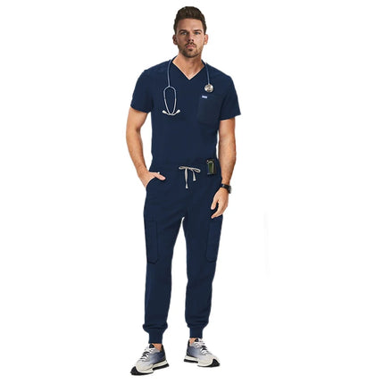 Clinical Green Gray Blue White Sanitary Dentist Medical Nursing Veterinary Surgical Uniform Men Work Wear Jogger Man Scrubs Set-KarWorkwear