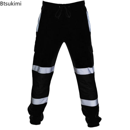 Reflective Safety Pants 360 Degree Reflective Zones High Visibility Casual Work Clothes Nocturnal Outdoor Joggers Pants for Men