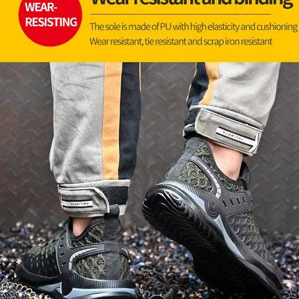 Size 50 Steel Toe Boots For Men Indestructible Safety Work Shoes Lightweight Steel Toe Sneakers Puncture Proof  Male Footwear-KarWorkwear