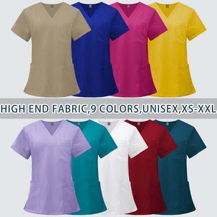 Red Nursing Uniforms Unisex Medical Top Pants Clinical Uniform Men Nursing Clothes Doctor Nurse Scrubs Sets Dentist Vet Workwear-KarWorkwear