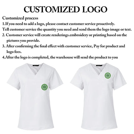 Short Sleeve Scrub Top Surgical Medical Uniform Women Nursing Uniform Nurse Workwear Dentist Surgery Uniform Scrub Blouse Unisex-KarWorkwear