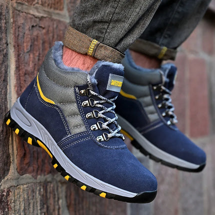 High Quality Winter Boots Men Steel Toe Cap Safety Boots Work Shoes Men Puncture-Proof Work Boots Plush Warm Safety Shoes male-KarWorkwear
