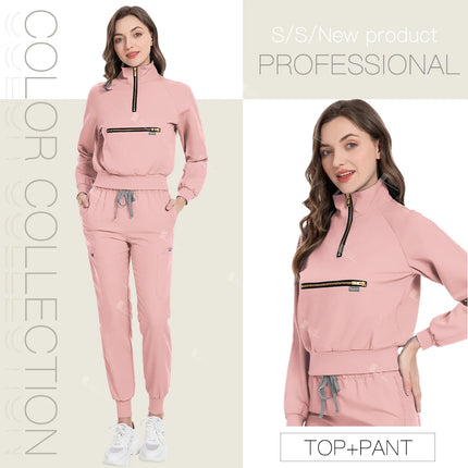 Long Sleeve Workwear Medical Scrub Set Women Hospital Doctor Nurse Uniforms Dental Surgery Uniforms Operating Room Uniforms Suit-KarWorkwear