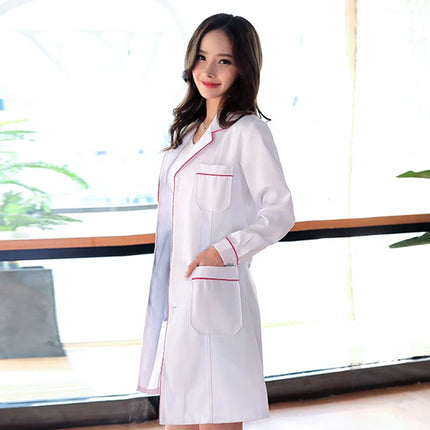 Wholesale High Quality Multicolor Vet Scrub Long Sleeve Medical Uniform Nurse Coat Dentist Work White Coats Slim Uniforms-KarWorkwear