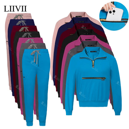 Long Sleeve Workwear Medical Scrub Set Women Hospital Doctor Nurse Uniforms Dental Surgery Uniforms Operating Room Uniforms Suit-KarWorkwear