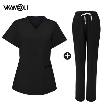 Slim fitting Surgical working clothes Doctor Nurse Nursing Uniforms Women Medical Workwear Spa Dentist Lab Clinic vet Scrub Suit-KarWorkwear