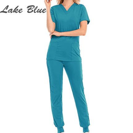 Pet Beauty Agency uniform nurse uniform medical uniform V-collar nursing frosted uniform salon SPA Women's suits suits s-KarWorkwear