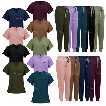 Slim Fit Medical Scrubs Uniform Women Scrub Sets Nursing Accessories Hospital Surgery Gowns Dental Clinic Beauty Salon Workwear-KarWorkwear