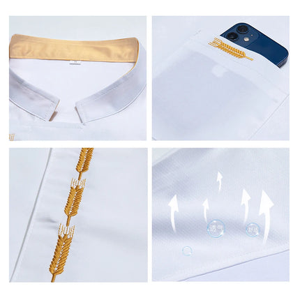 Cook Jacket Catering  Cooking White Shirt Restaurant Kitchen Chef T-shirt Baker Work Uniform Waiter Hotel Clothes Cafe Overalls-KarWorkwear