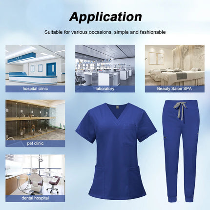 Scrubs Medical Uniforms Woman Multicolour SPA Beauty Uniform Dentist Veterinary Working Clothes Unisex Pharmacy Clinic Scrub New-KarWorkwear