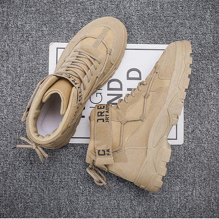 Men's Work Boots Winter New Fce Lined Anti-slip Waterproof Rainproof Warm  Boots Korean Sle round Toe Rubber Sole