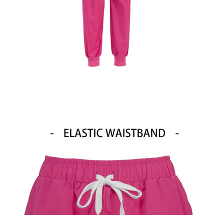 Cat print Pet hospital clinic Dentist lab medical nurse Surgical working Short sleeve Scrub tops +Jogger Pants Doctor uniforms-KarWorkwear