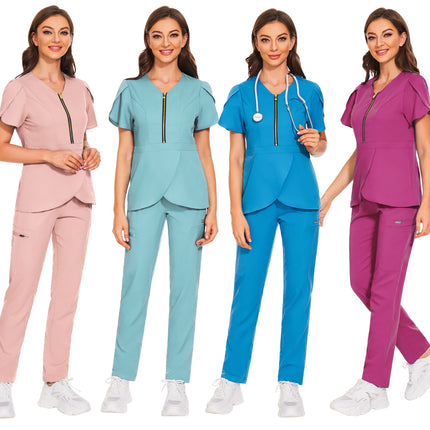 Pet Grooming Institutions Sets Beauty Salon Clothes Scrubs Clothes High Quality Spa Uniforms Fashion V-Neck Working Clothes-KarWorkwear