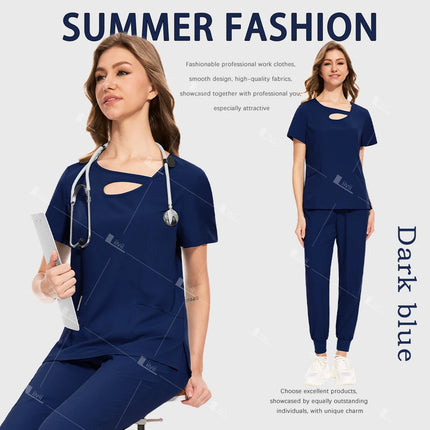 Fashion Personality Medical Uniforms Wholesale Operating Room Scrubs Set Nurse Uniforms Hospital Clothes Dental Surgery Workwear-KarWorkwear