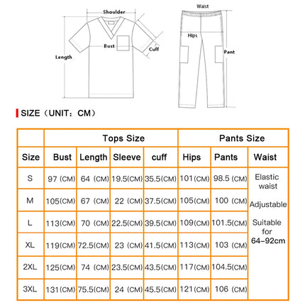 Short Sleeve Mens Scrub Uniforms Doctor Overcoats Dentist Set Medical Tops Pants Man or Women Nurse Work Wear Lab Pharmacy Gown-KarWorkwear