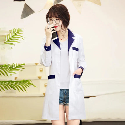Wholesale High Quality Multicolor Vet Scrub Long Sleeve Medical Uniform Nurse Coat Dentist Work White Coats Slim Uniforms-KarWorkwear