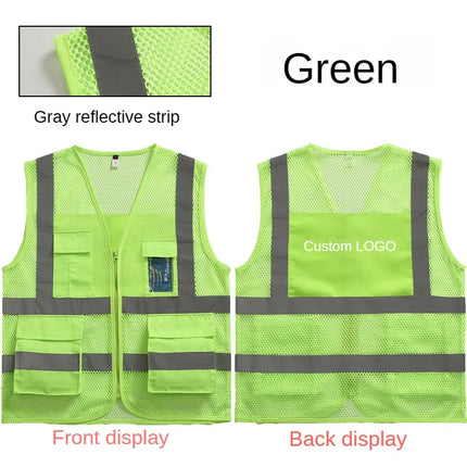 Custom Logo High Visibility Reflective Safety Vest Work Uniform Signal Security Jacket Reflex Clothing Rider Motor Geology Man