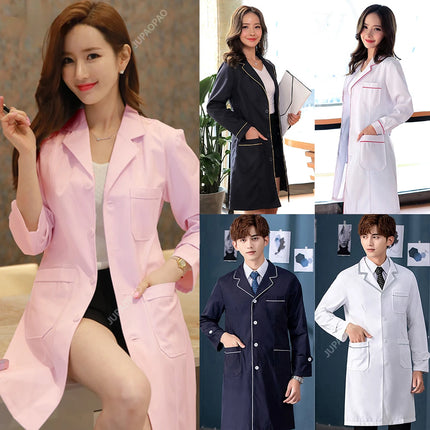 Wholesale High Quality Multicolor Vet Scrub Long Sleeve Medical Uniform Nurse Coat Dentist Work White Coats Slim Uniforms-KarWorkwear