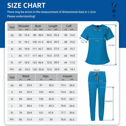 Unisex Scrub Suits Doctor Set Men Tops+Jogger Pants Surgical Workwear Dental Clinic Work Clothes Hospital Doctor Nursing Uniform-KarWorkwear