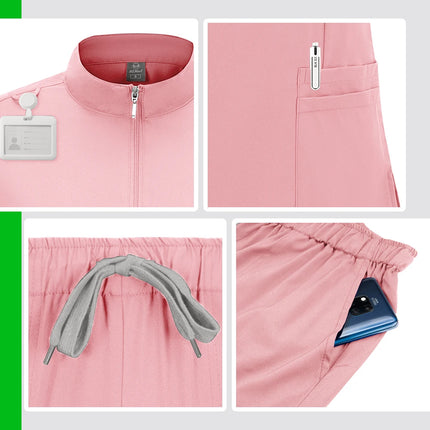 Hospital Workwear Medical Uniforms V-neck Doctor Nurse Work Clothes Surgery Scrub Set Dental Pharmacy Workwear Short Sleeve Suit