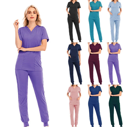 Pet Beauty Agency uniform nurse uniform medical uniform V-collar nursing frosted uniform salon SPA Women's suits suits s-KarWorkwear