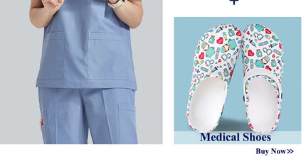 Ultra Light Scrub Set Medical Nurse Uniform for Women Men Hospital Doctor Workwear Poplin Fabric Veterinary Surgical Outfit 8020-KarWorkwear