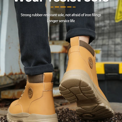 Men Protective Boots Steel Toe Shoes Anti-smash Anti-puncture Work Boots Safety Shoes Indestructible Winter Boots Waterproof-KarWorkwear