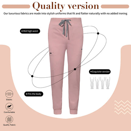 Jogger Pant Women Scrub Medical Nurse Work Bottoms Unisex Wholesale Slim Fit Fashion Stretch Trousers Clinic Doctor Nursing Pant-KarWorkwear