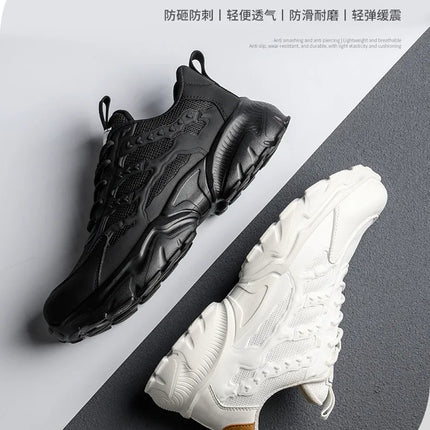 White Safety Shoes Men Steel Toe Boots Work Sneakers Anti-smash Anti-puncture Indestructible Shoes Sport Men Protective Shoes-KarWorkwear
