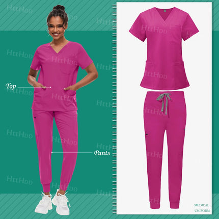 Nurse Accessories New Scrub Set Hot Selling Multi-color Medical Surgical Gowns High Quality Nursing Uniforms Women Men Work Wear-KarWorkwear