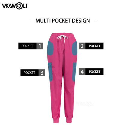 Cat print Pet hospital clinic Dentist lab medical nurse Surgical working Short sleeve Scrub tops +Jogger Pants Doctor uniforms-KarWorkwear