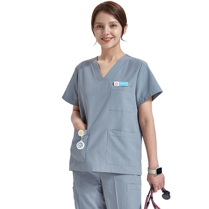 Ultra Light Scrub Set Medical Nurse Uniform for Women Men Hospital Doctor Workwear Poplin Fabric Veterinary Surgical Outfit 8020-KarWorkwear