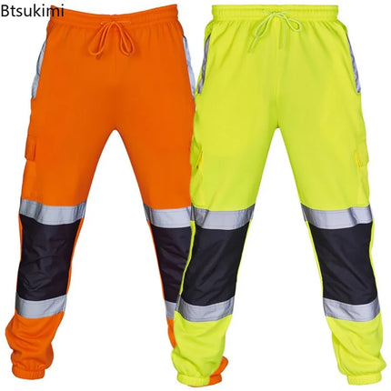 Reflective Safety Pants 360 Degree Reflective Zones High Visibility Casual Work Clothes Nocturnal Outdoor Joggers Pants for Men