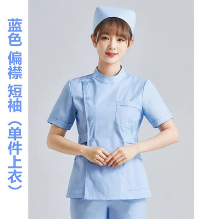 White Short Sleeve scrubs uniforms women Pet Grooming Clinic Nursing Clothes Workwear Nurse Scrub Work Pink Medical Uniform-KarWorkwear