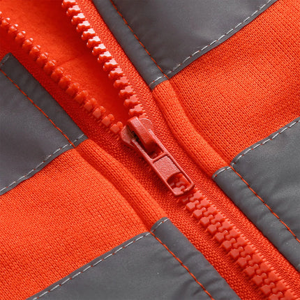 Man Sweatshirt Fashion High Visibility Mens Road Work Jacket Men'S Reflective Strip Hoodies Color Block Long Sleeve Work Coat