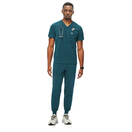 Clinical Green Gray Blue White Sanitary Dentist Medical Nursing Veterinary Surgical Uniform Men Work Wear Jogger Man Scrubs Set-KarWorkwear