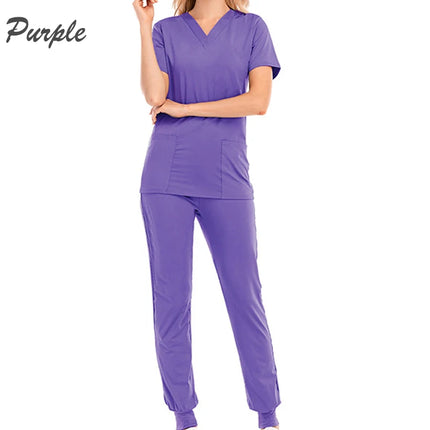 Pet Beauty Agency uniform nurse uniform medical uniform V-collar nursing frosted uniform salon SPA Women's suits suits s-KarWorkwear