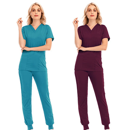 Pet Beauty Agency uniform nurse uniform medical uniform V-collar nursing frosted uniform salon SPA Women's suits suits s-KarWorkwear