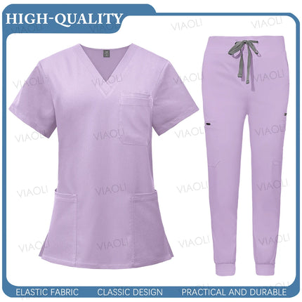 New Operating Room Uniform Hospital Working Scrub Set Medical Supplies Nurse Dental Surgery Suit Beauty Workwear Scrub Top Pants-KarWorkwear