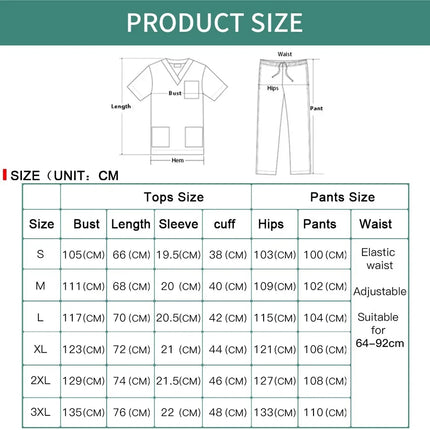 New Scrubs Set Medical Doctor Uniforms Stretch Scrub Top With Pocket Straight Pants Nurse Uniforms Beauty Salon Lab Workwear-KarWorkwear