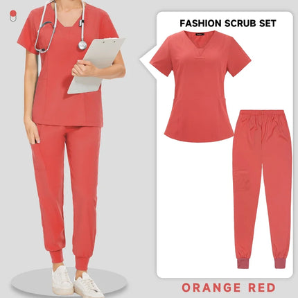 Wholesale Medical Service Scrubs Set Nurse Scrub Suit Hospital Doctor Work Clothes Surgical Uniform Multicolor Jogging Top Pants-KarWorkwear