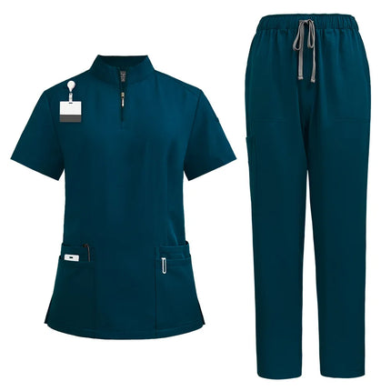 Unisex Medical Uniforms for V-neck Nurse Scurbs set Women Hospital Doctor Workwear Oral Dental Surgery Work Uniform short sleeve-KarWorkwear