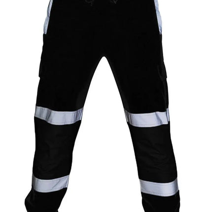 Mens Work Uniform Bottoms Safety Sweat Pants Striped Reflective Pants Loose Mens Jogging Trousers Joggers Patchwork Workwear